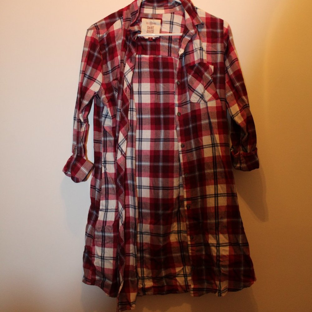 Sweater Dress- Pink Plaid